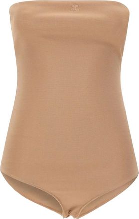Courrèges Body con ricamo - Toni neutri