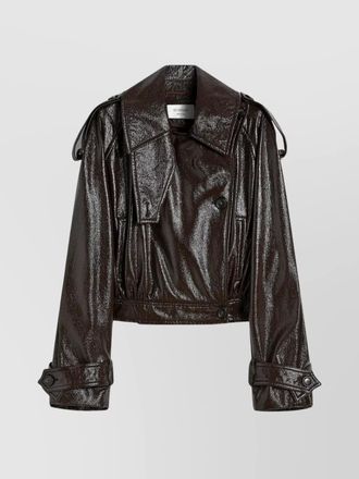 Sportmax patent coated cropped jacket