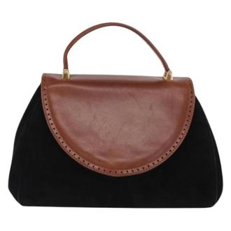 Ferragamo Pre-owned Handbags, female, Black, Size: ONE SIZE Pre-owned Suede Handbag