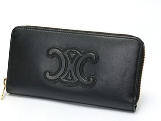 Celine Black Leather Long Wallet (Bi-Fold) (Pre-Owned)