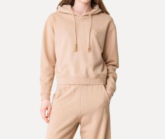 Forte_Forte Essential Diagonal Hoodie In Noce