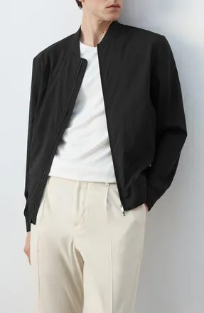 Mango Bomber Jacket in Black at Nordstrom, Size Xx-Large