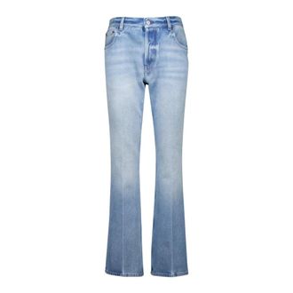 Miu Miu Jeans van gewassen denim met vijf zakken - Dames - Jeans - Blauw - Maat: W26 Denim
