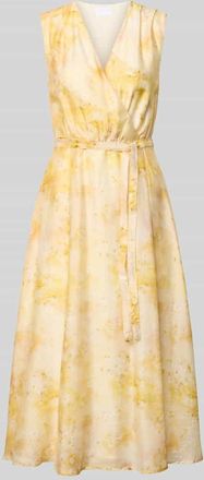 Jake*s Midikleid aus Lyocell-Mix in Wickel-Optik in GELB, Gr&ouml;&szlig;e 32