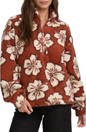 Billabong All the Time High Pile Fleece Quarter Zip Pullover in Sedona at Nordstrom, Size X-Small
