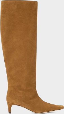 Staud Wally 55MM Suede Wide-Calf Knee-High Boots