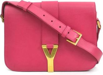 Saint Laurent Tweedehands leren schoudertassen - Dames - Vintage Schoudertas - Roze - ONE Size - Leer - Vintage