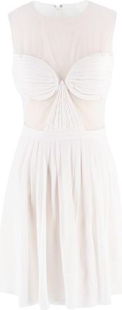 Cushnie et Ochs Cream High Neck Mesh Mini Dress Size S