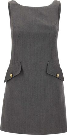 Elisabetta Franchi Dark Grey Textured Mini Dress