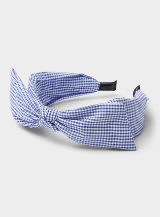 Simons Womens Gingham check bow headband