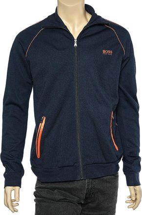 HUGO BOSS Boss By Hugo Boss Navy Blue Knit Zip Front Track Jacket
