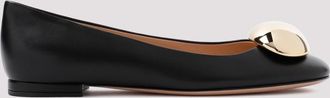 Gianvito Rossi Black Leather Ballet Flats
