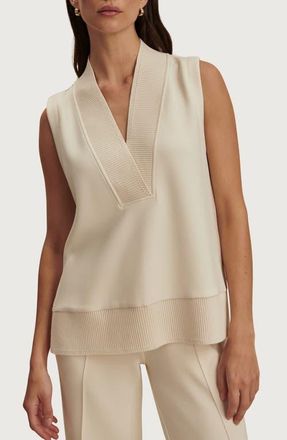 Varley Freida V-Neck Jersey Tank in Pristine at Nordstrom, Size X-Small