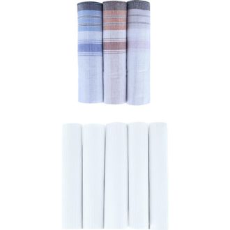 Trafalgar Store Premium 5 Pack and Checked 3 Pack Cotton Handkerchiefs Set in Multi Color at Nordstrom