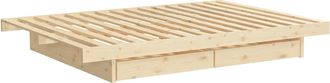 Karup Design Kanso Bett mit Schubladen, 160 x 200 cm, Kiefer natur