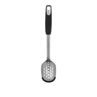 KASANOVA Cucchiaione forato acciaio inox nero con bordo silicone