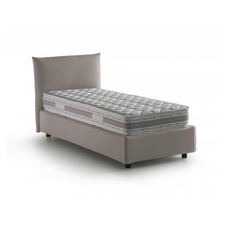 Talamo Italia Dmora - Cama Individual Dborbe, Cama Contenedor Con Revestimiento De Tela, 100% Made In Italy, Apertura Lateral, Con Colch&oacute;n 80x190 Cm Incluido, T&oacute;rto