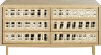 Maisons du monde Cómoda doble con 6 cajones y rejilla de ratán
