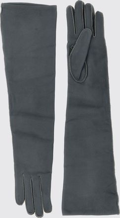 Agnona Calfskin Nappa Leather Gloves with Exposed Stitching