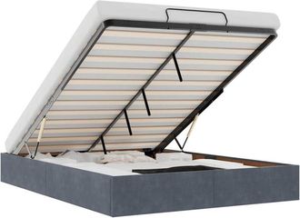 vidaXL Estructura De Cama Otomana Sin Colch&oacute;n Terciopelo Gris Oscuro Vidaxl