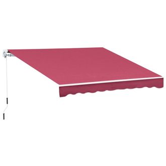 OUTSUNNY Toldo manual plegable 395x245x151.5 cm rojo