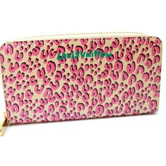 Louis Vuitton Vernis Blanc Corail Pink Monogram Vernis Leopard Long Wallet (Bi-Fold) (Pre-Owned)