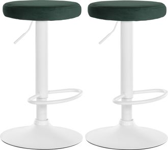 Clp Set De 2 Taburetes De Bar Ponte En Terciopelo Verde
