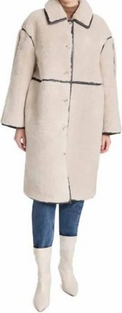 Something Navy Reversible Faux Shearling Coat In Gray Combo