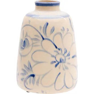 Foreside Home And Garden Georgette Antique Floral Taper Vase in Beige at Nordstrom