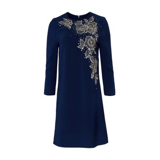 Carolina Herrera Kleedjes, Dames, Blauw, L, Shift Avondjurk