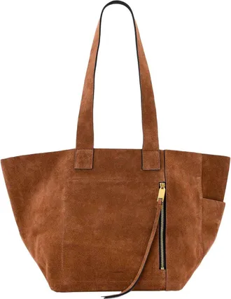 AllSaints Alba Suede East/West Tote in Cognac Brown at Nordstrom