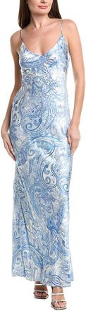L'agence Serita V-Neck Bias Silk Maxi Dress
