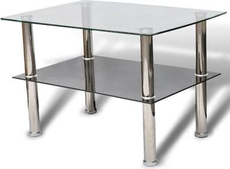 vidaXL Mesa De Centro De Dos Niveles Vidrio Vidaxl