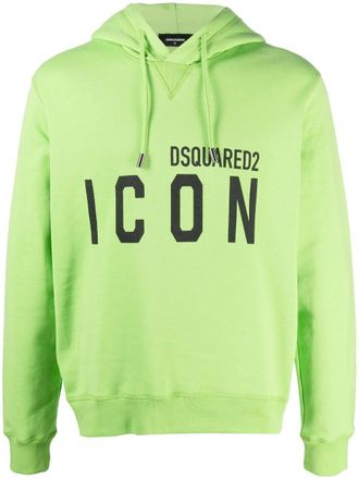 Dsquared2 Icon-print cotton hoodie - men - Cotton - M - Green