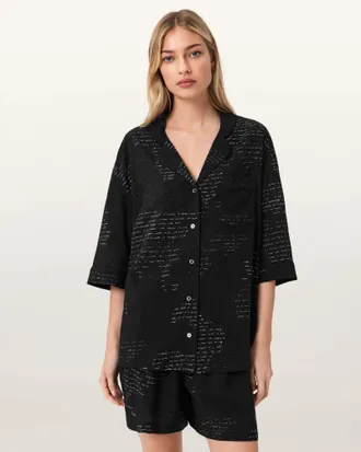 AllSaints Viscose Clem Pj Set, Size: XS