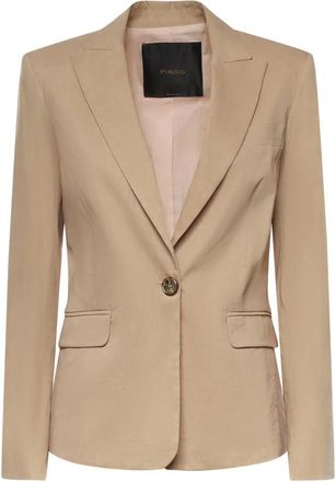 Pinko Blazers - Dames - Blazers - Beige - XS - Linnen - Jassen