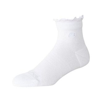 New Balance Unisex Active Premium Ruffle Socks 1 Pair in White Polyester, size X-Large