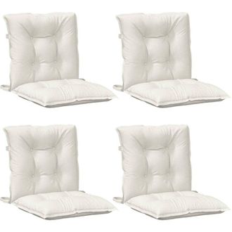 vidaXL Cojines Silla Respaldo Bajo 4 Ud Tela Crema Melange 100x50x7 Cm Vidaxl
