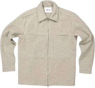 Nn.07 Zachte Merinowollen Ritsjas - Heren - Zomerjassen - Beige - L - Wol - Jassen