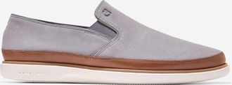 Cole Haan Mens GrandPr&oslash; Strawspoint Twin Gore Loafers - Grey Size 10.5