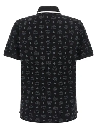 MCM Logo-Jacquard Polo Shirt - Black