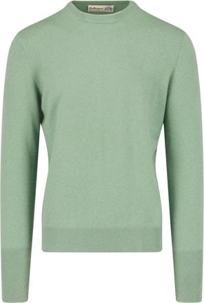 Ballantyne Crew Neck Ribbed Details Finished Hem Sweater