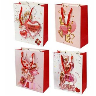 Trade Shop Trade Shop - Set 6 Buste Borsa Regalo Sacchetti San Valentino 30x40x12cm 71097 Varie Fantasie