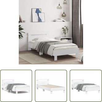 vidaXL vidaXL Materasso letto - Giroletto con Testiera Bianco 75x190 cm in Legno Multistrato