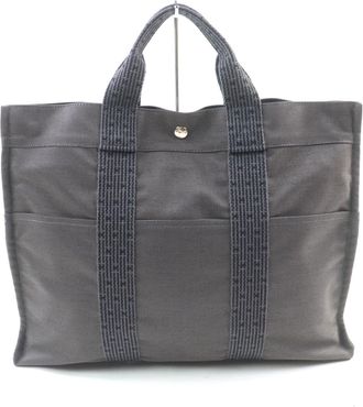 Herm&egrave;s Her Line Gray Tote Bag (Pre-Owned)