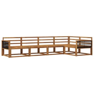 vidaXL Conjunto De Sof&aacute;s De Exterior 5 Pcs Natural Vidaxl