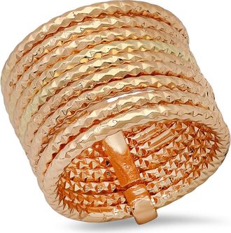 HMY Jewelry Brass Hammered Stacked Ring in Rose at Nordstrom Rack, Size 6