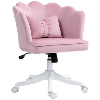 HOMCOM Armless Desk Chair Home Office Chair w/ Wide Seat Tilt Function - Pink | TJ Hughes