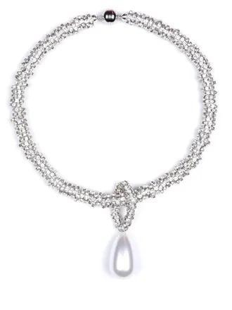 Julietta Collana di cristalli con pendente perla - Bianco