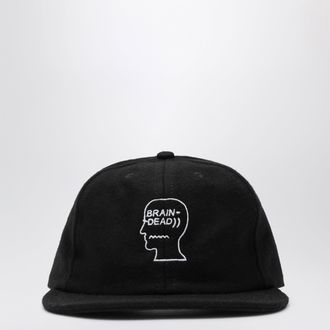Brain Dead Cappello da baseball nero con ricamo logo